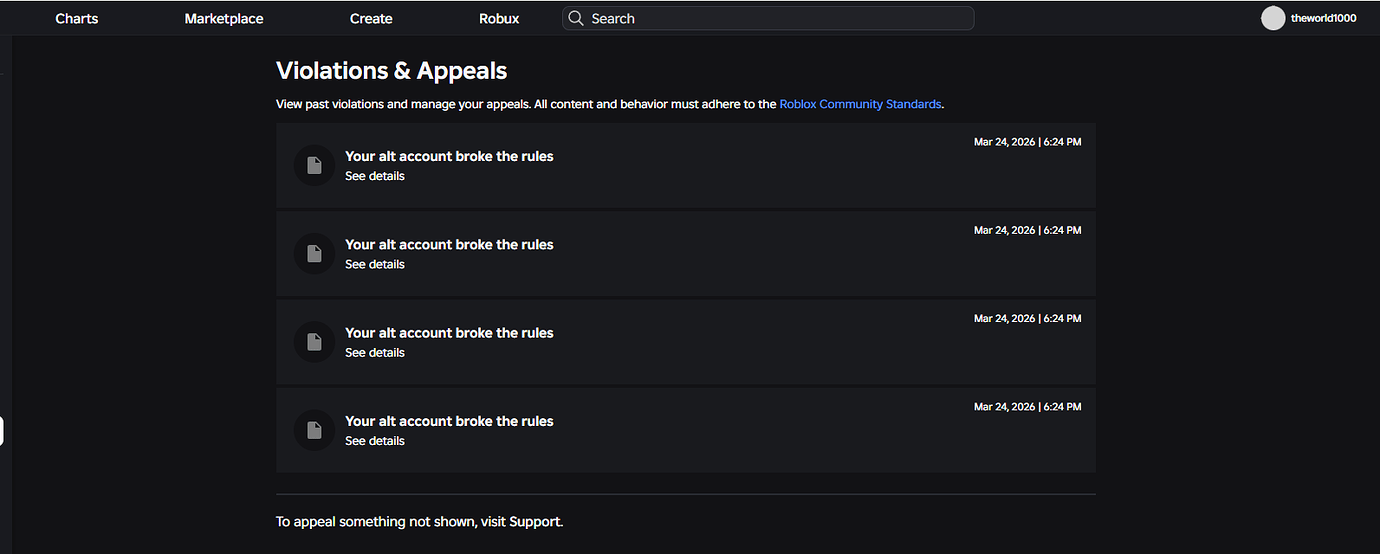 Multiple roblox accounts terminated due to enforcement ban - Platform ...