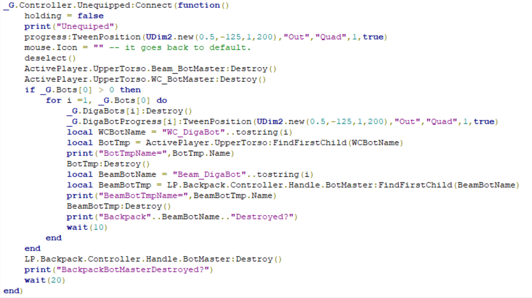 Unable to destroy backpack item contents - Scripting Support ...