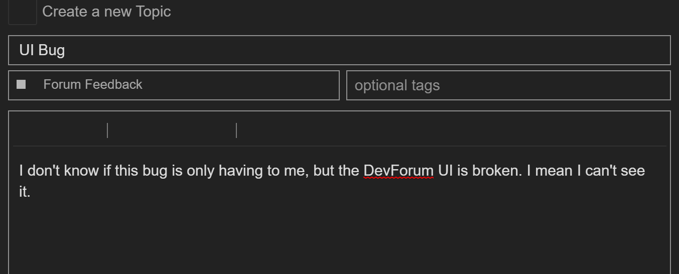 DevForum UI Bug - Forum Help - Developer Forum | Roblox