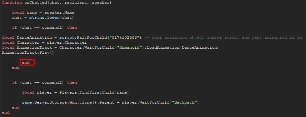 How to play animation when type command - Scripting Support - Developer Forum