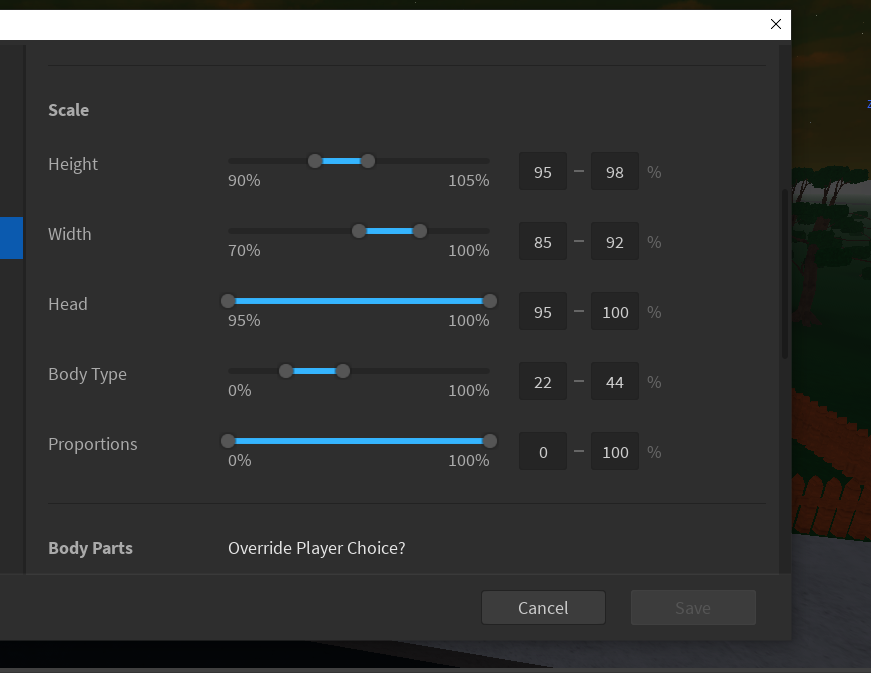 How to change the avatar height? - Game Design Support - DevForum | Roblox