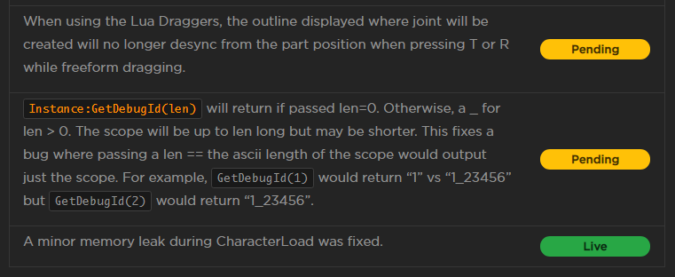 Release Notes for 440 - Release Notes - Developer Forum | Roblox