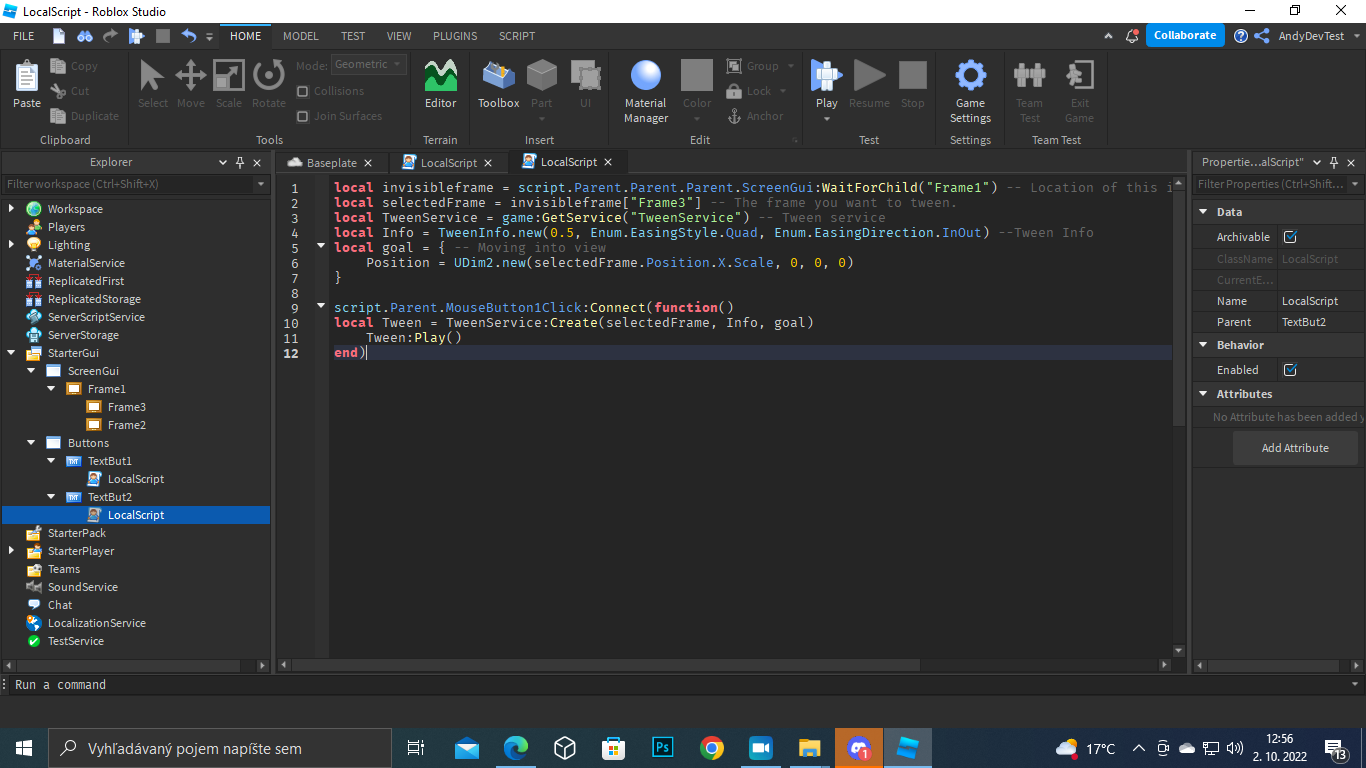 UI Changing page with Tweens - Scripting Support - Developer Forum | Roblox