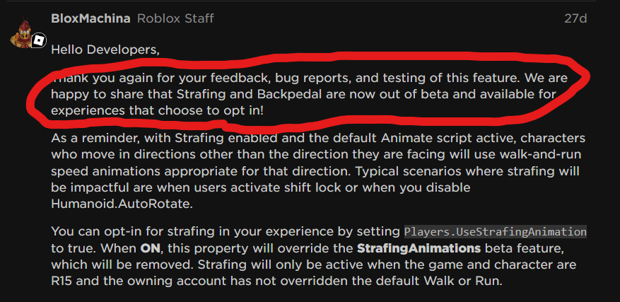 Default R15 Player Animations Now Include Strafing and Backpedaling ...