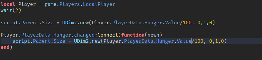 Need some help with my hunger bar - Scripting Support - Developer Forum ...