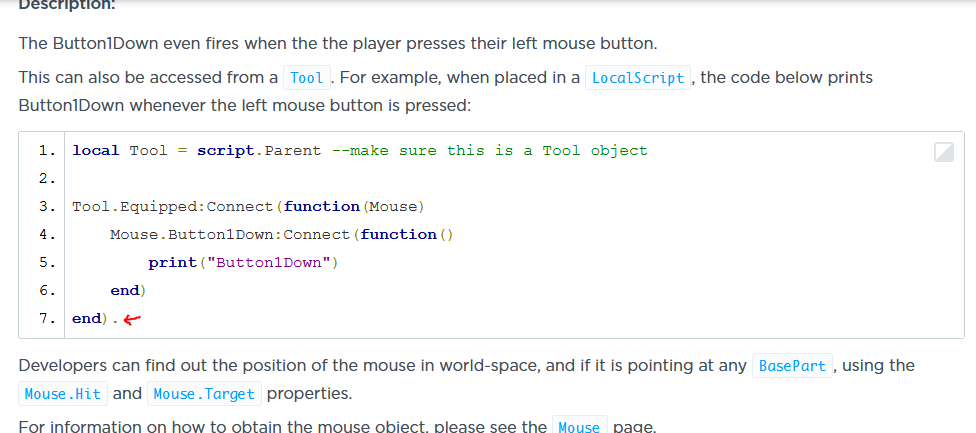 Mouse.Button1Down code example contains arbitrary period ...