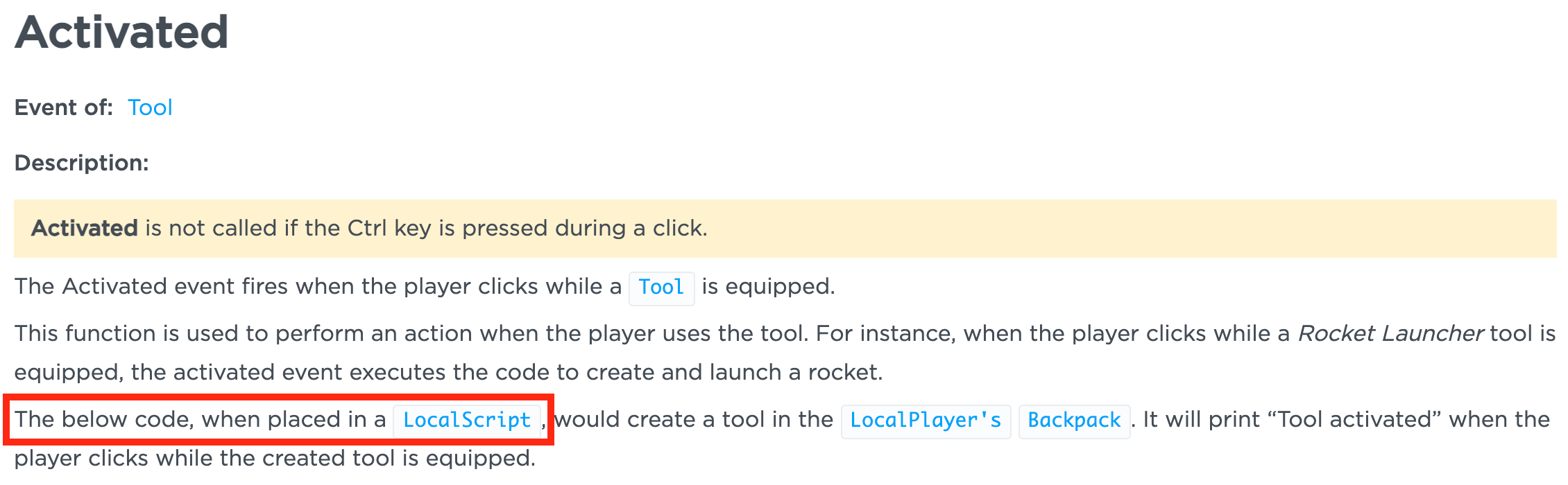 Tool.Activated not firing? - Scripting Support - Developer Forum | Roblox