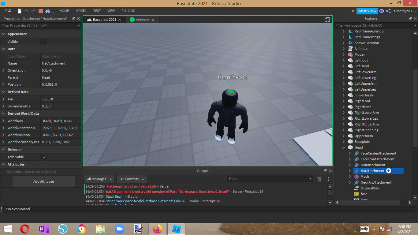I made a pet i need help - Scripting Support - Developer Forum | Roblox