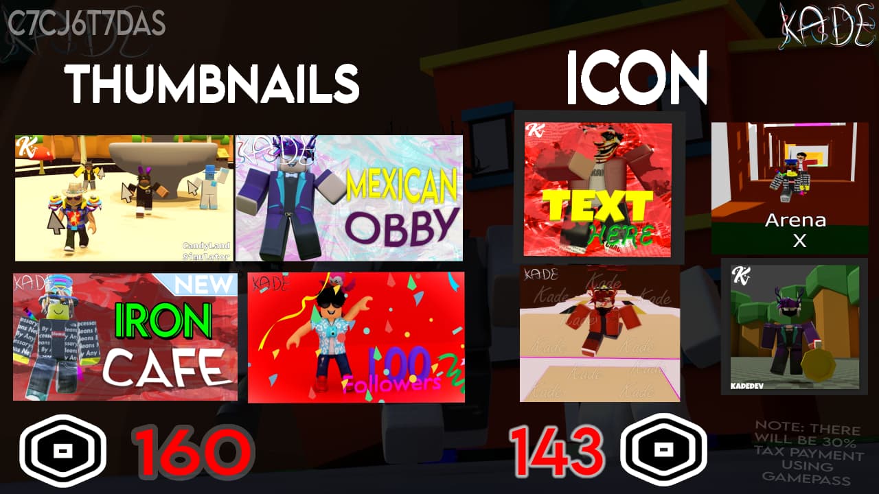 Thumbnail and icon commission sheet