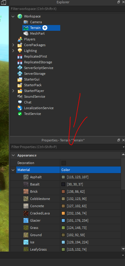 Terrain Color Help - Building Support - Developer Forum | Roblox