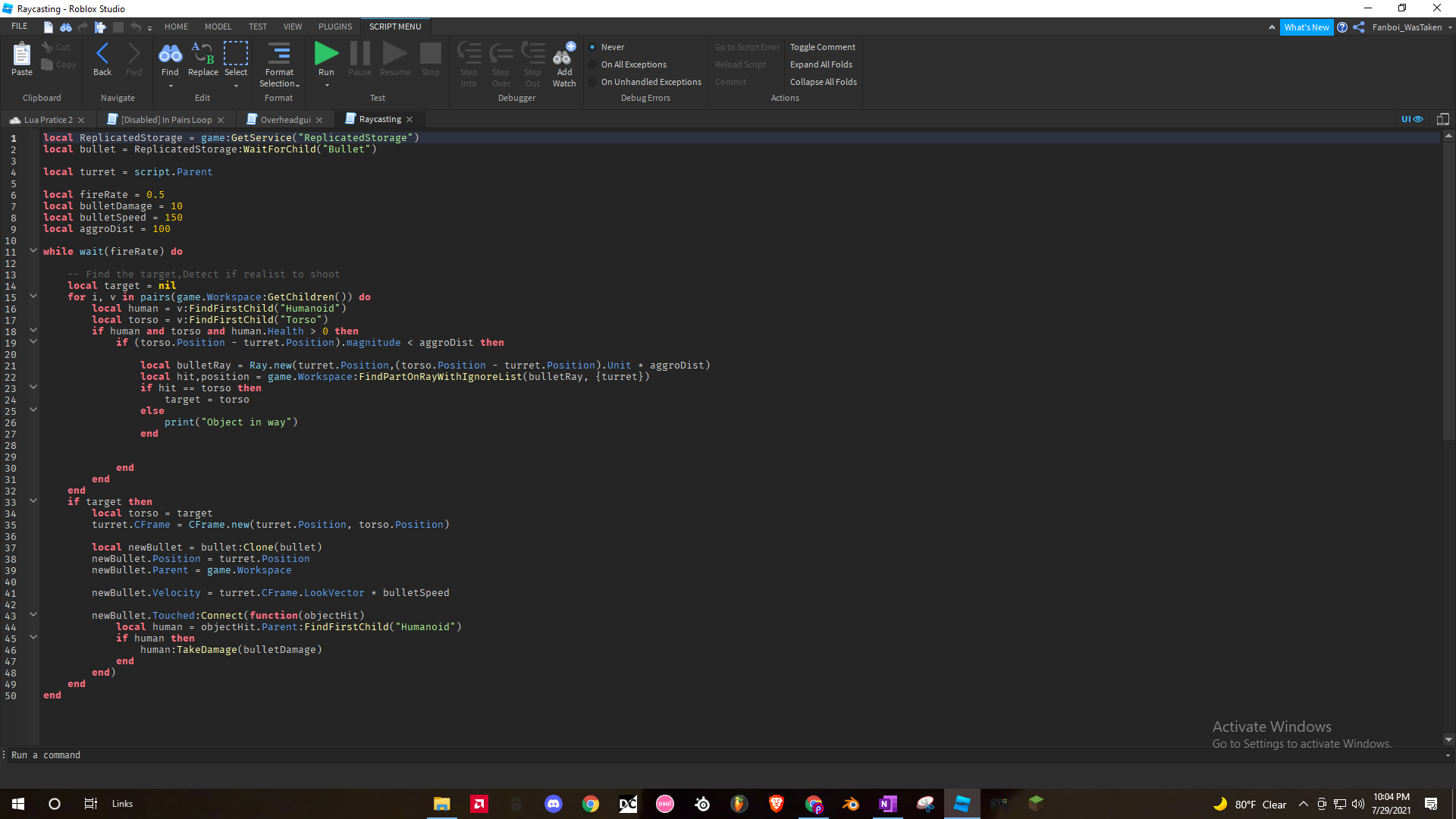Recasting weird error - Scripting Support - Developer Forum | Roblox
