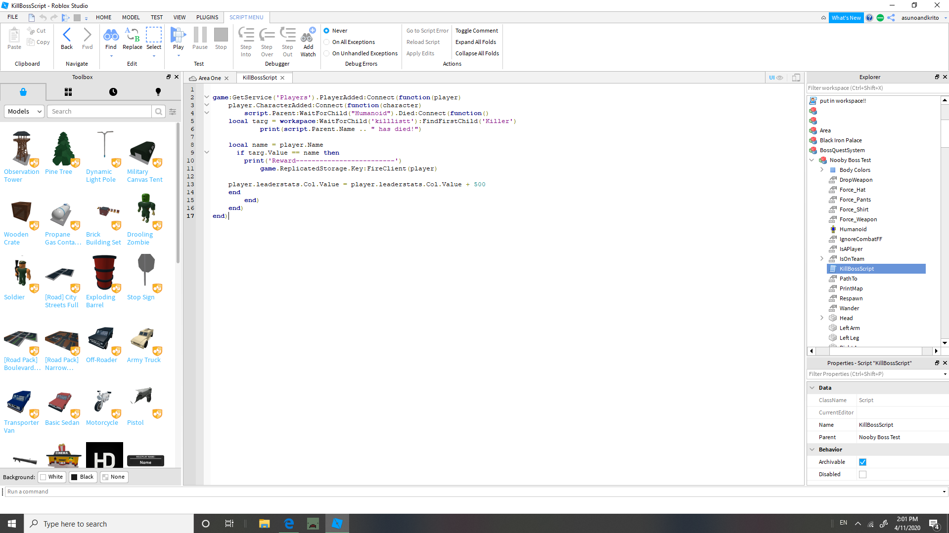 Not sure why this isn't working - Scripting Support - Developer Forum ...