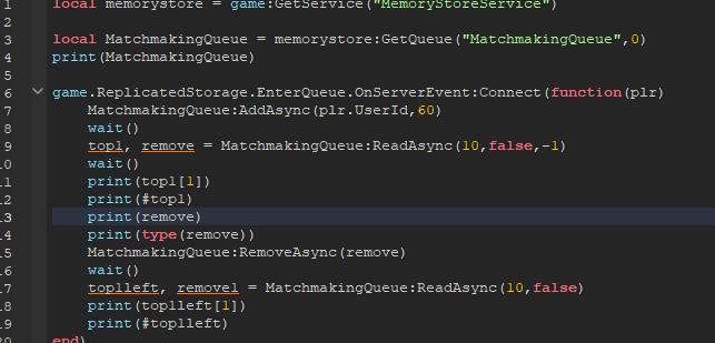 Memory Store Queue RemoveAsync() is not working - Scripting Support ...
