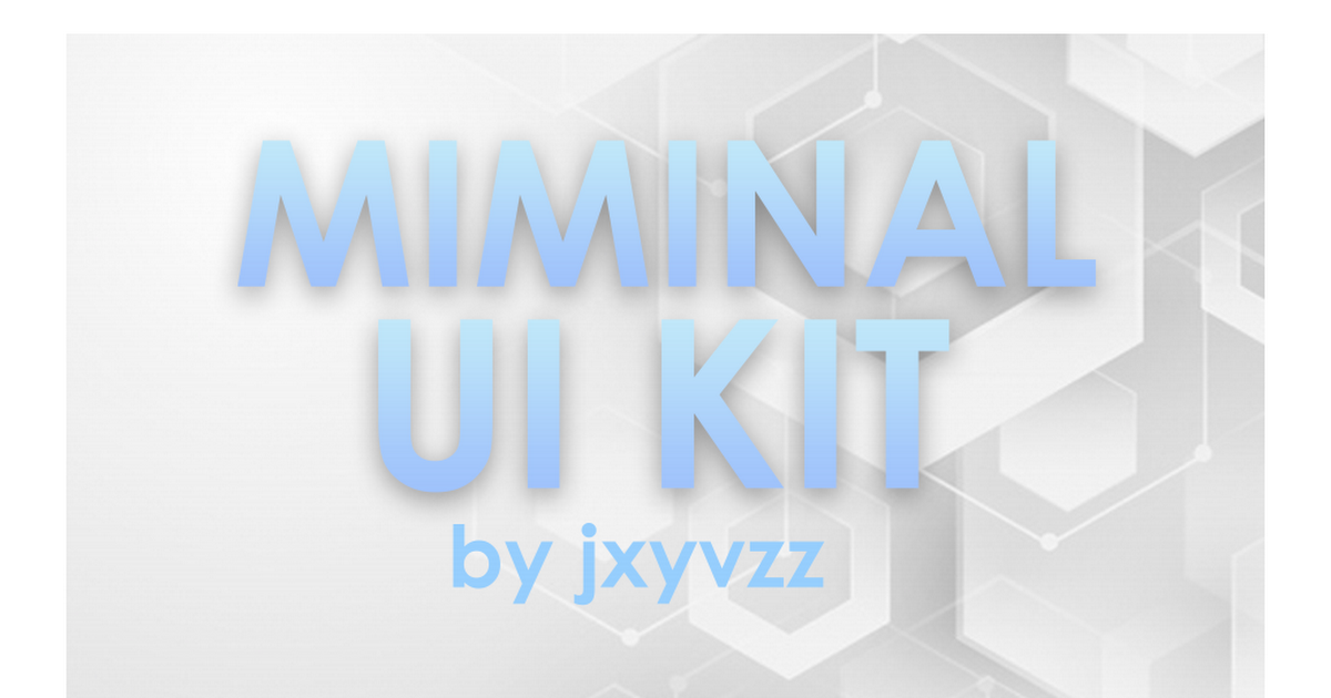 Jay's Minimalistic UI Kit | Minimal User Interface Assets - Community ...
