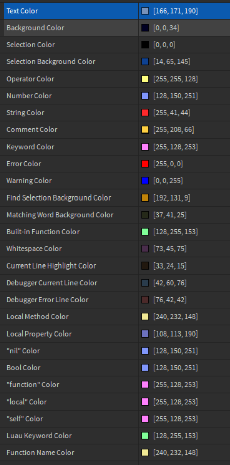 Script Editor Themes Plugin - Creations Feedback - Developer Forum | Roblox