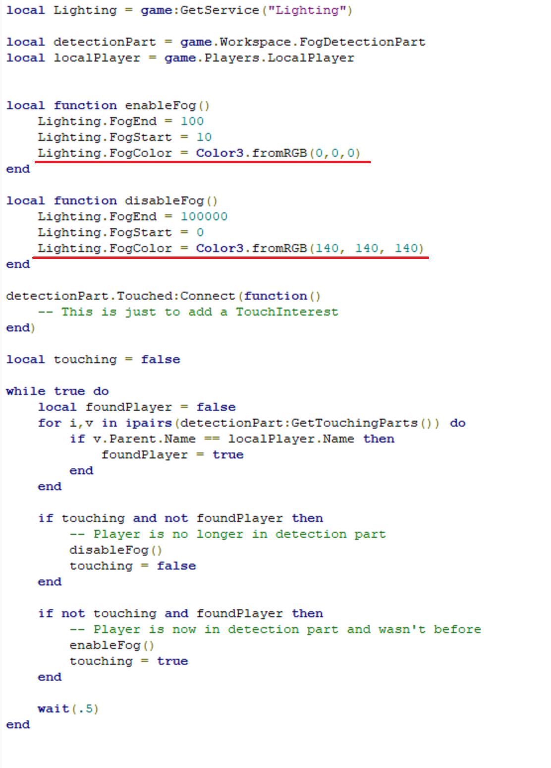 How To Having Different Fog Color In Different Area - Scripting Support ...