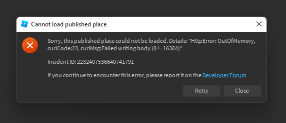 Place wont load - Building Support - Developer Forum | Roblox