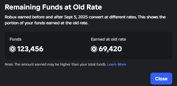 View Old DevEx Rate For Users - Website Features - Developer Forum | Roblox