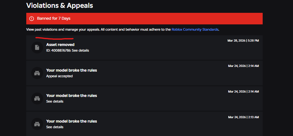 Avatar Moderation Actions Not Appearing in Violations & Appeals