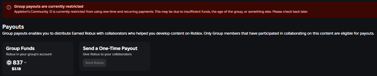 Sending a one time payout is not working - Platform Usage Support ...