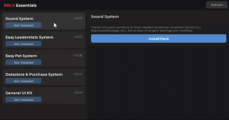 PacksInstall