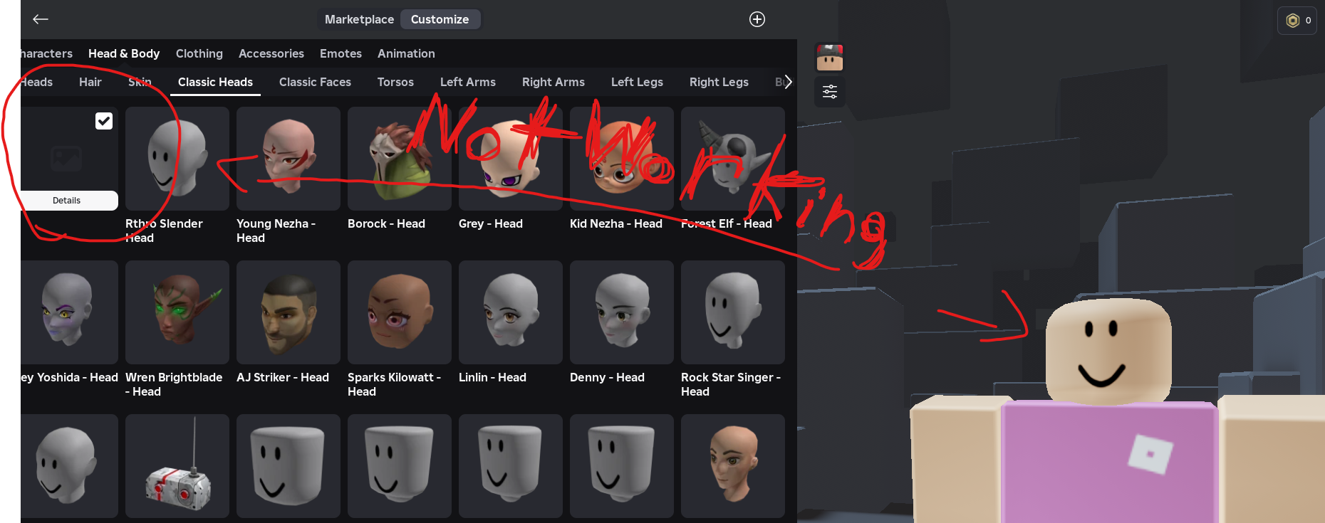 Bugged item "..." Head - Catalog Asset Bugs - Developer Forum | Roblox