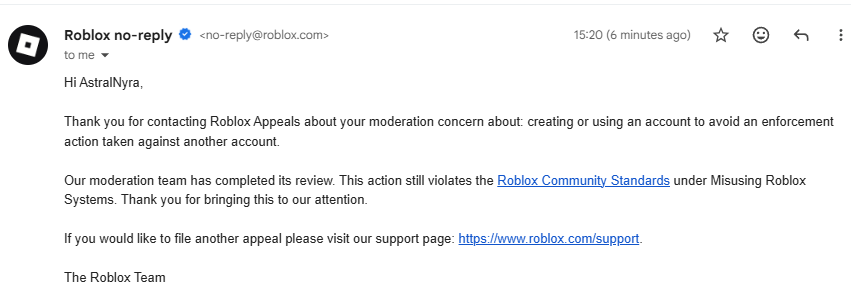 Multiple roblox accounts terminated due to enforcement ban - Platform ...
