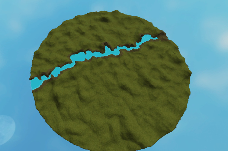 Perlin Island with like a random walk thing to make river - Creations ...