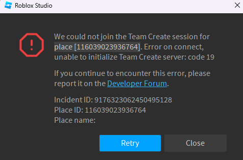 Cannot open team create game - Platform Usage Support - Developer Forum ...