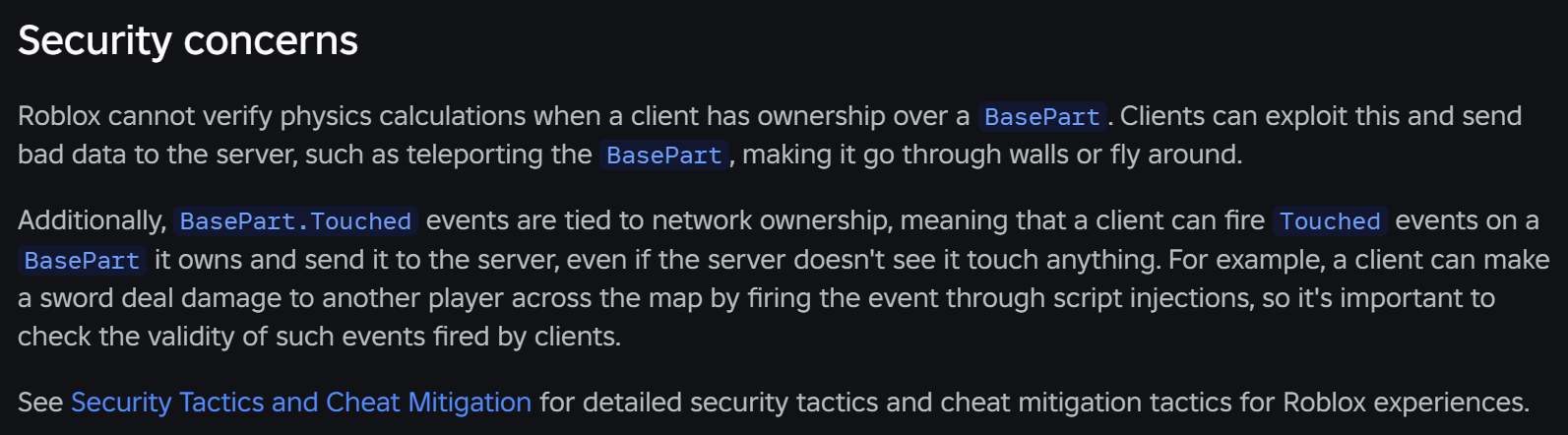 SINCE WHEN DID THIS EXIST Touched Event On Server Fires With Client 