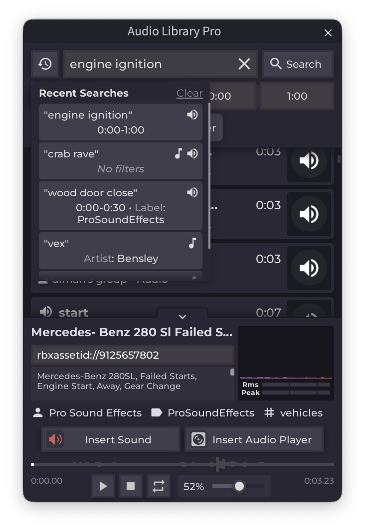 Audio Library Pro Plugin Browse The Full Extent Of The Roblox Audio 