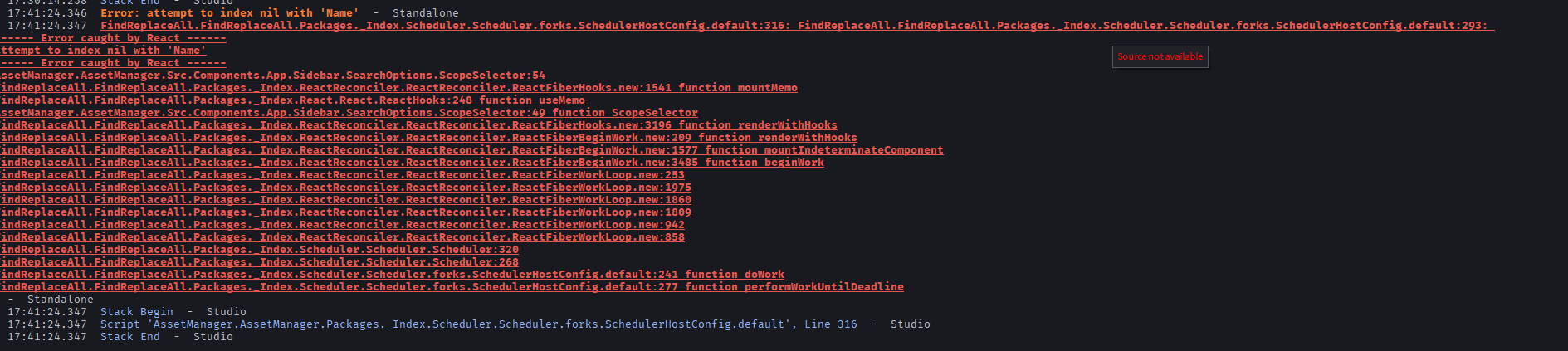 UI crashes when attempting to search in the Asset Manager - Studio Bugs ...