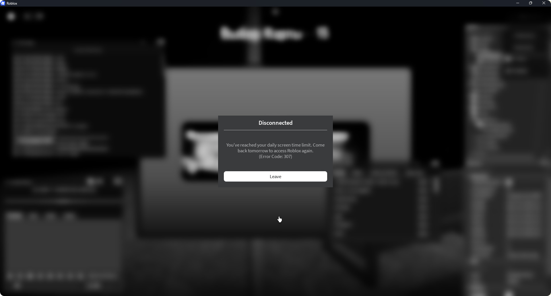Roblox Inspection Time The screen time limit was set without my consent - Roblox Application ...