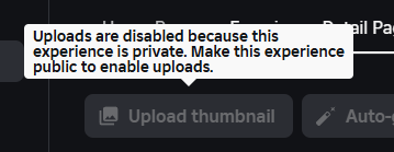Can't Upload Thumbnail on Private Experience? - Platform Usage Support ...