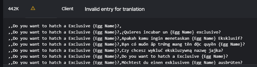 Invalid entry for tranlation - Engine Bugs - Developer Forum | Roblox