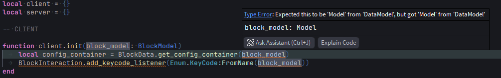 Expected to be 'Model', got 'Model' - Scripting Support - Developer ...
