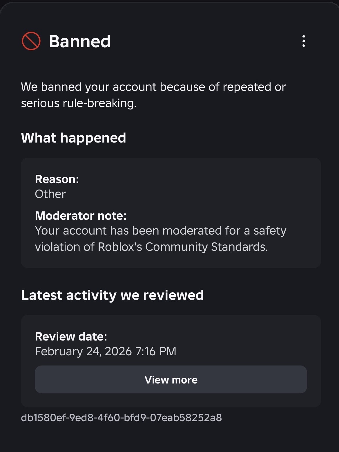 Chat Violation Moderation Not showing up in appeals page/ False ...