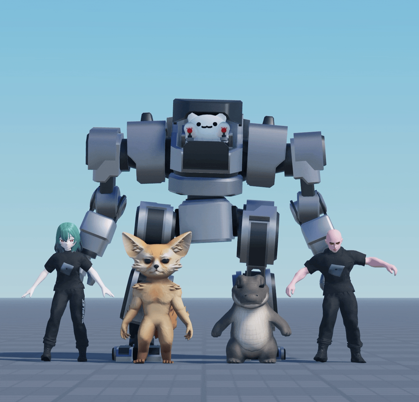 Avatar de Roblox demostrando animación corporal completa con dedos articulados y movimiento de torso