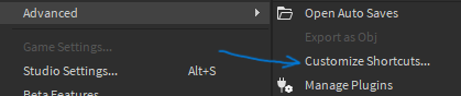Advanced > Customize Shortcuts...