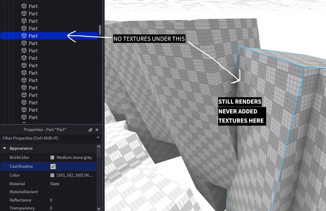 Very weird textures bug - Building Support - Developer Forum | Roblox
