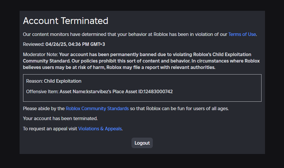 Termination Exploit Targeted Roblox Application And Website Bugs 