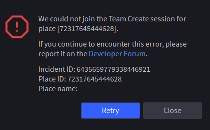 Can't join on any team create place - Studio Bugs - Developer Forum ...
