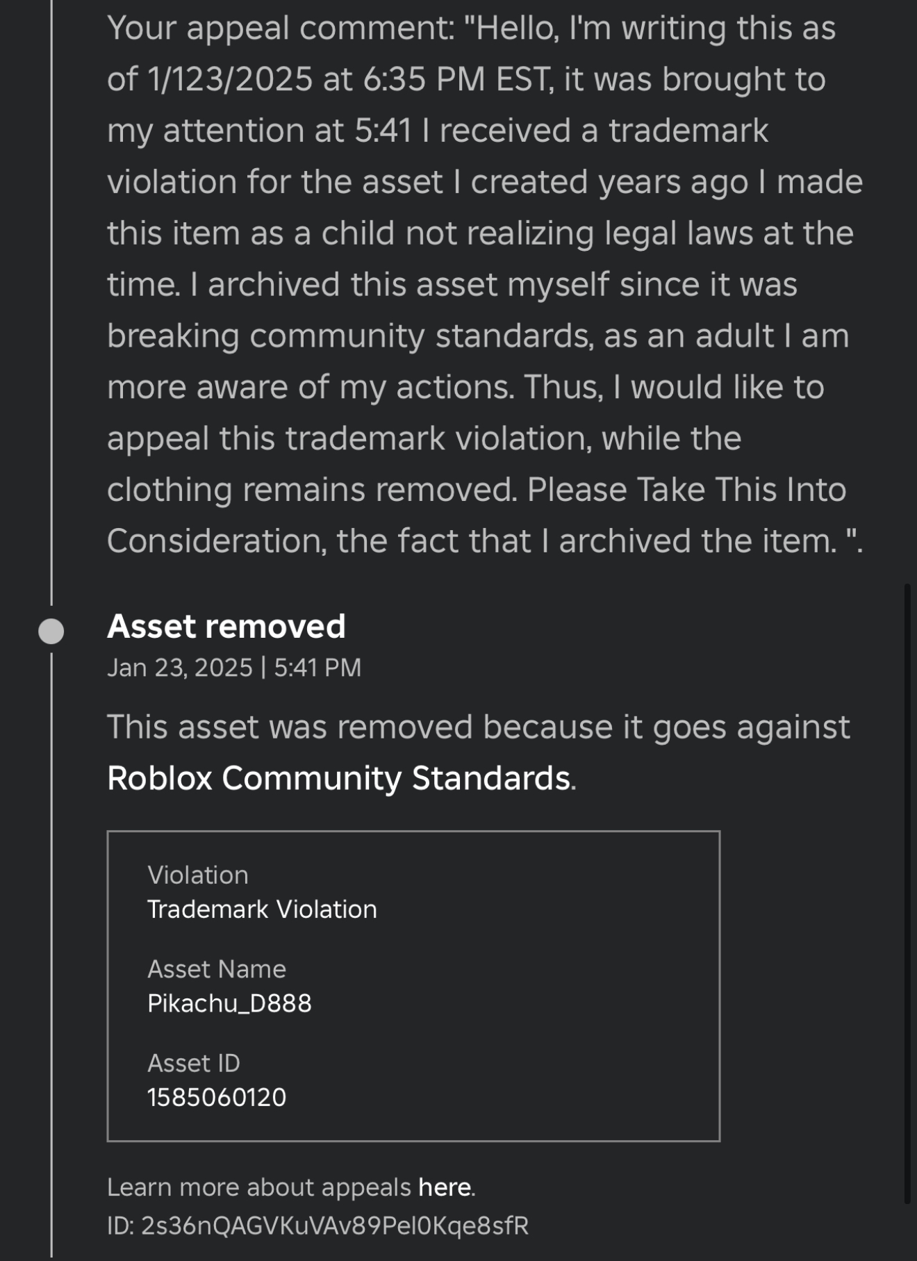 Question About A Trademark Strike - Platform Usage Support