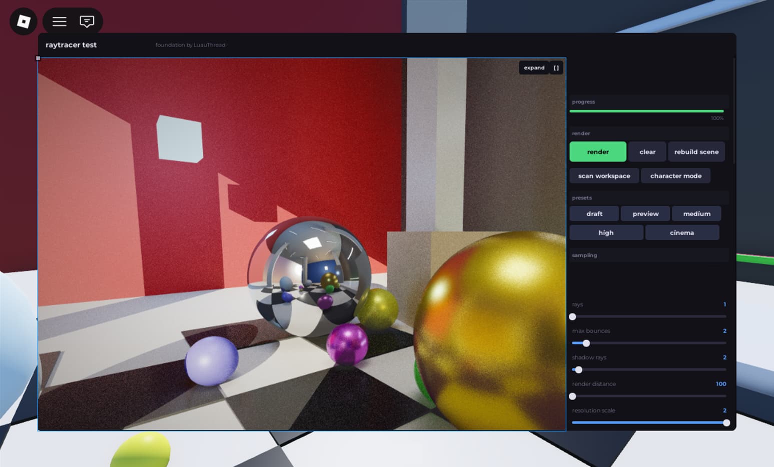 Rendering inside roblox (rtx) - Creations Feedback - Developer Forum ...