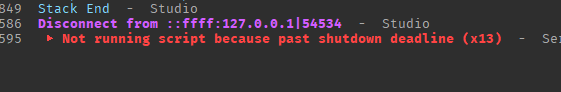 Studio freezes for 10 seconds when stopping the game when in breakpoint ...