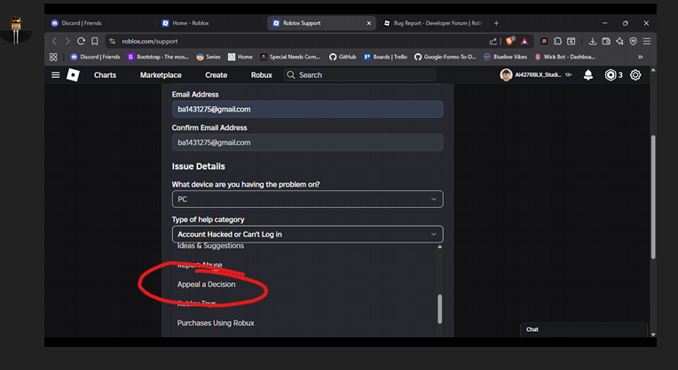 Support Moderation Option not showing - Roblox Application and Website ...