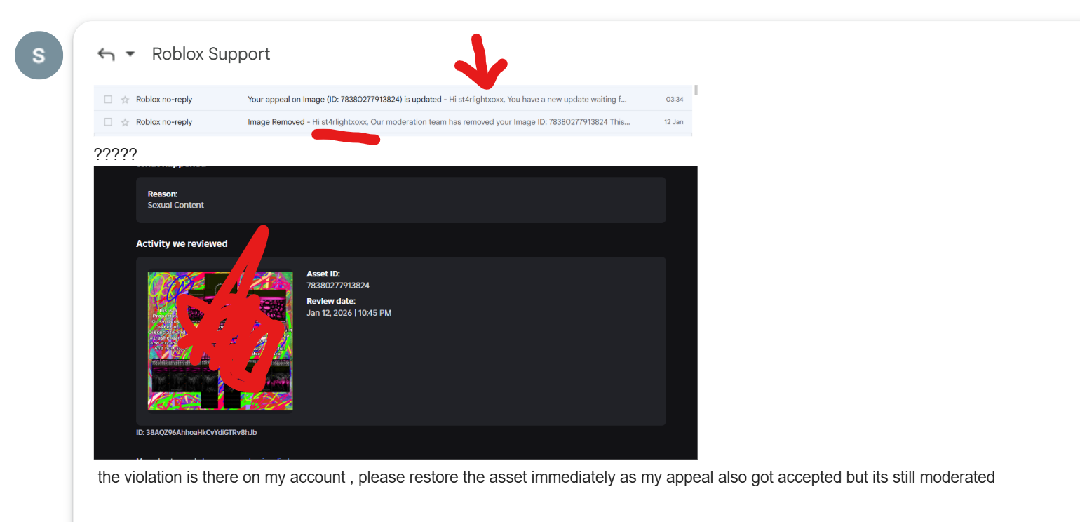 STAFF ATTENTION NEEDED Appeal UI Shows Violation But Appeals Support 