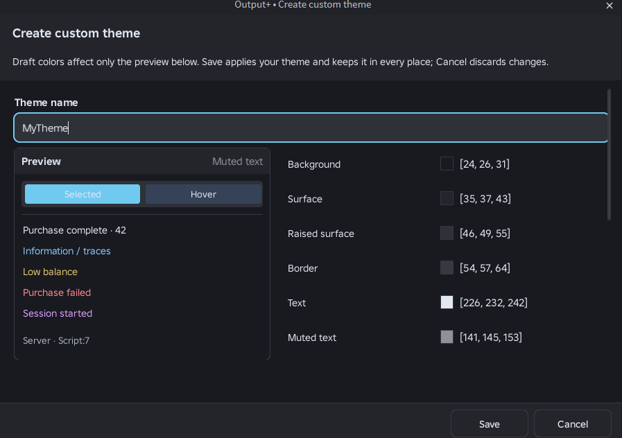 [Plugin] Output+ | Script channels, colored outputs, rich text support ...