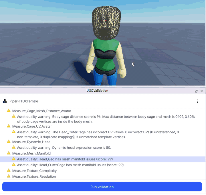 Process Improving Gif Improving Validation Checks for UGC Avatar Bodies: Visualization Tool ...