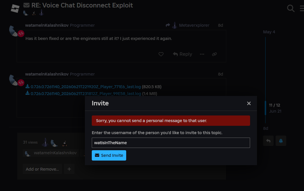 Voice Chat Disconnect Exploit - Engine Bugs - Developer Forum | Roblox